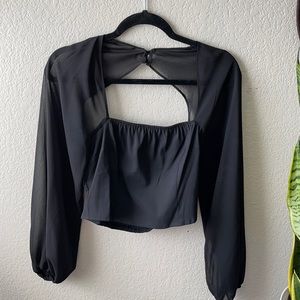 Express crop top puffy sleeves